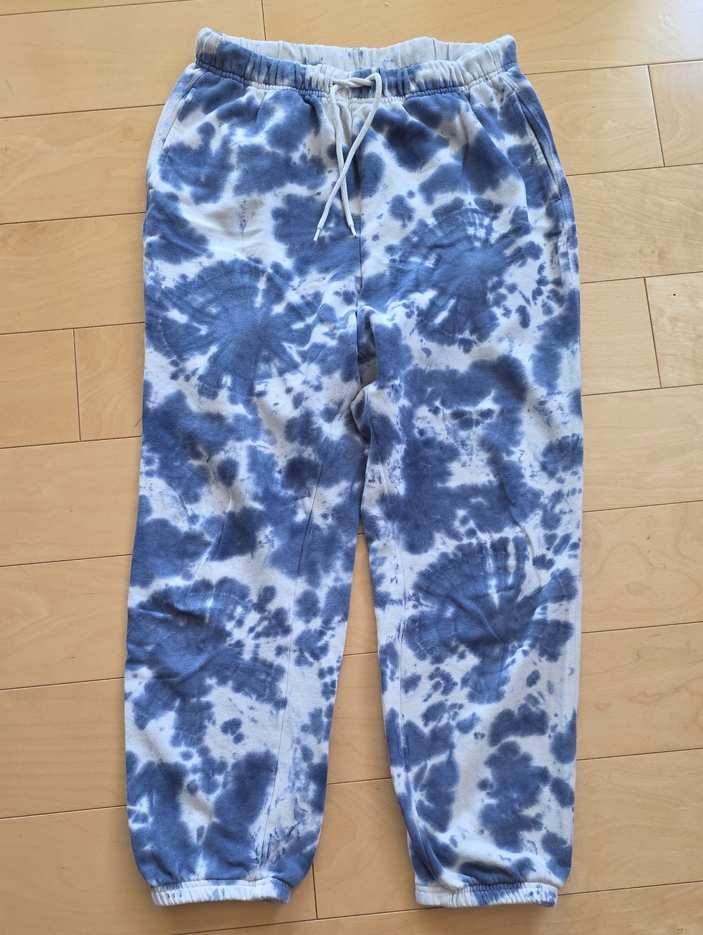 Old Navy Blue and White Tie-Dye High Waist Sweatpants